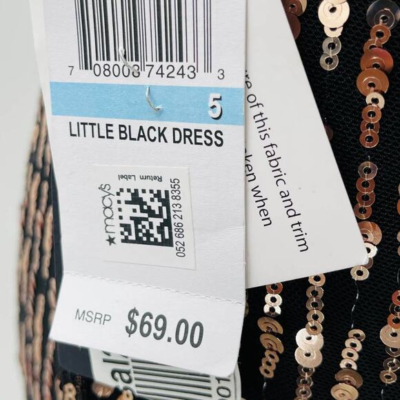 CITY STUDIO sz 5 jr gold black sequin bodycon mini party cocktail dress NWT B92 - Picture 4 of 9